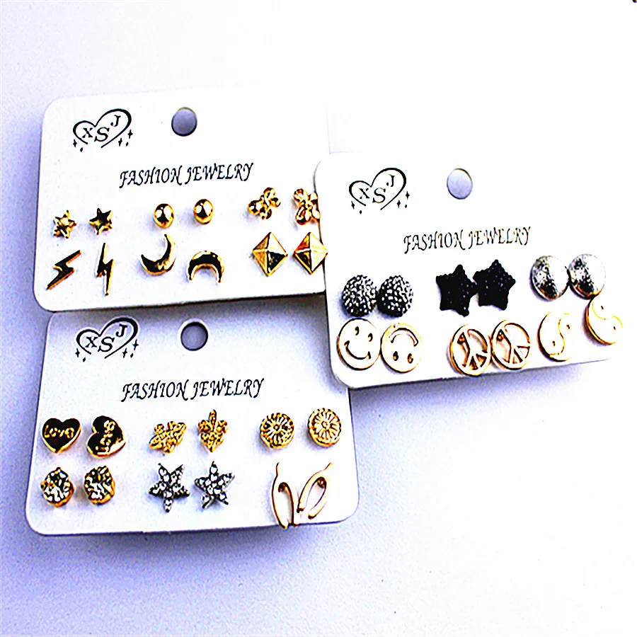 Серьги-гвоздики с подсветкой в виде звезд Луны сердца | Украшения и аксессуары