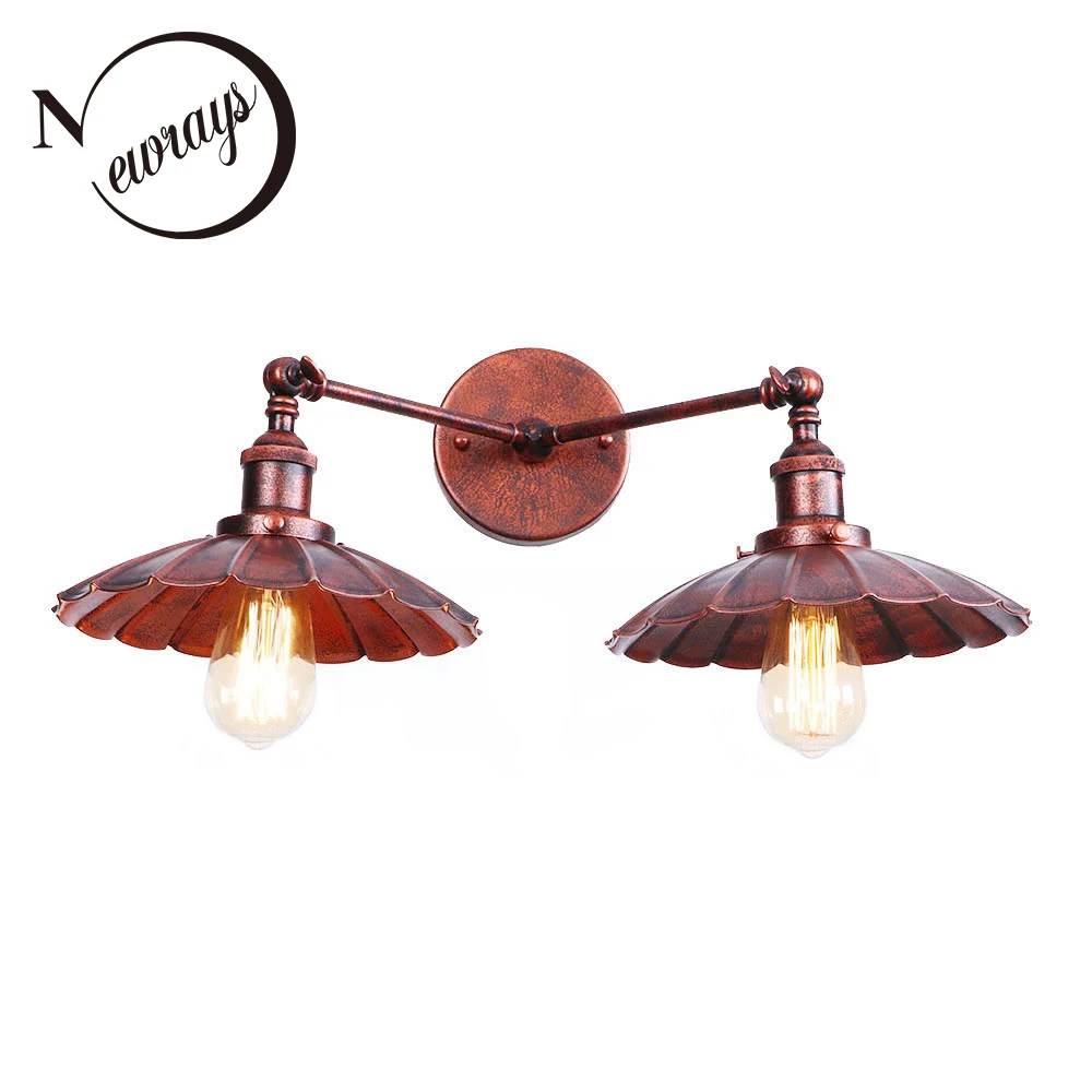 

Vintage iron aluminum industrial wind wall lamp LED E27 220V 3 colors wall light for living room bedroom restaurant hotel office
