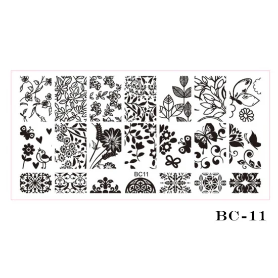 BC11 STZ 1 шт. пластина для стемпинга для нейл-арта шаблон кружева цветок лист Бабочка трафареты печать для ногтей Полировка плесень маникюрные инструменты BC01-20 - Цвет: BC11