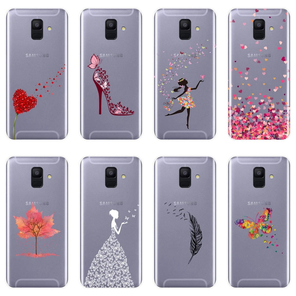 Задняя крышка для Samsung Galaxy A3 A5 2016 2017 A6 A7 A8 2018 мягкий силиконовый чехол с сердцем Plus
