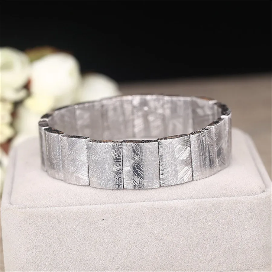 Прямоугольные бусины для браслета из натурального кристалла Gibeon Meteorite Moldavite