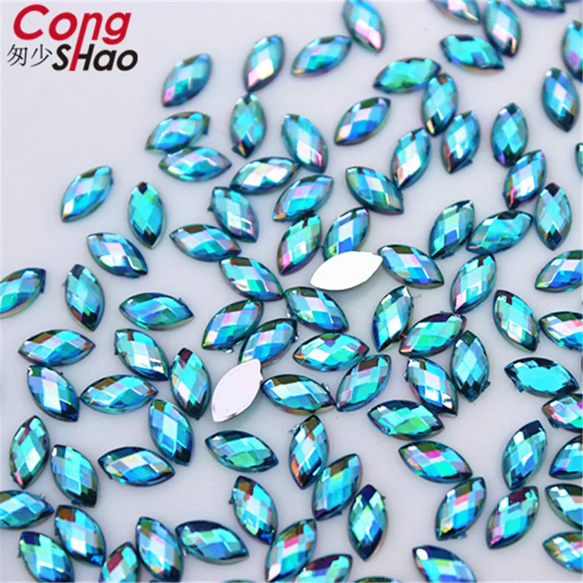 Конг Шао 1000 шт 3*6 мм 3D дизайн ногтей советы AB Цвет flatback Акриловые Кристаллы-стразы
