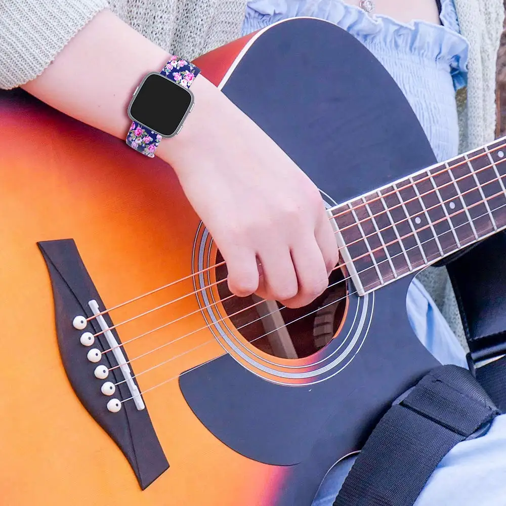 Ремешок с цветочным принтом для Fitbit Versa Band, силиконовые в форме цветка Браслет Fitbit Versa сменные браслеты браслет Ремешки для наручных часов