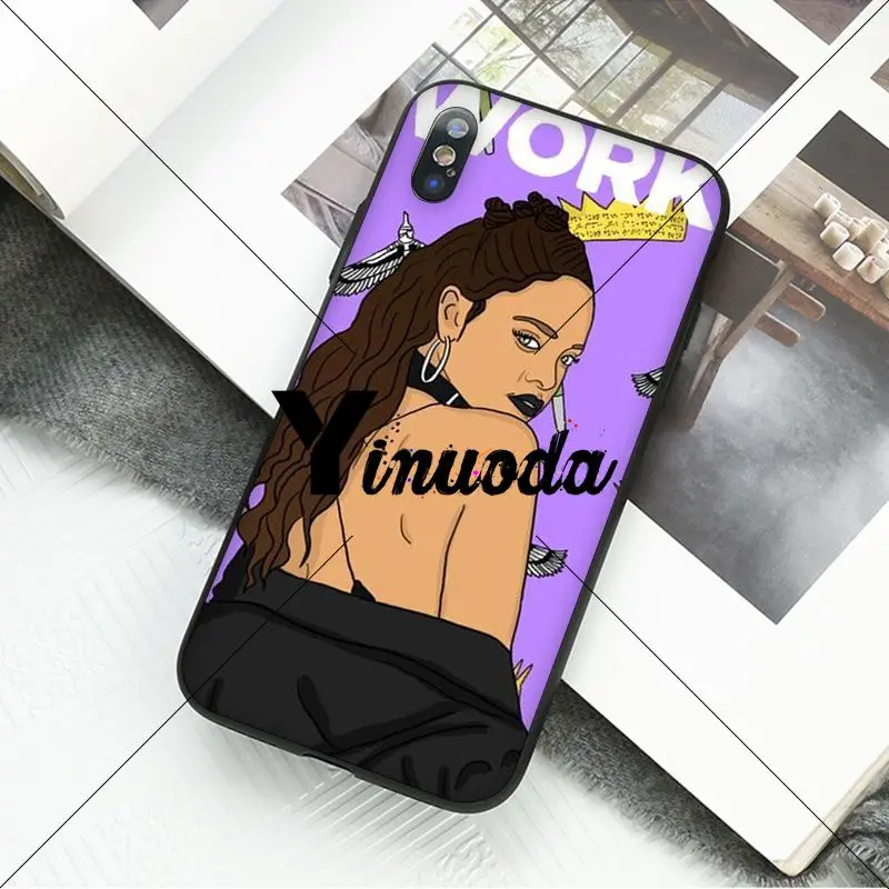Yinuoda Rihanna анти Travail Drake TPU Мягкий силиконовый черный чехол для телефона iPhone 8 7 6 6S Plus 5