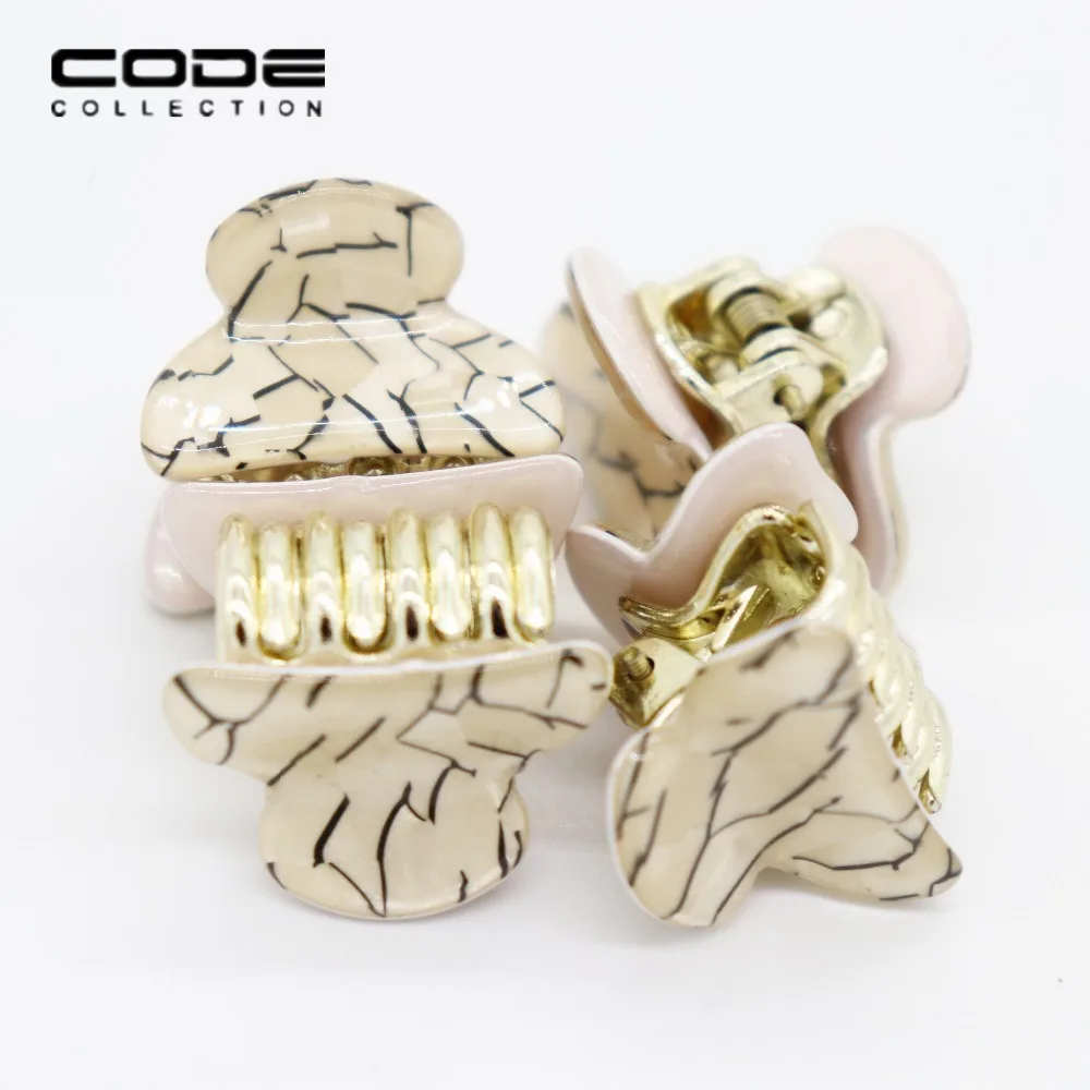 4pcs/set High Quality Cute Gold Color Marbling Concise Hair Claw For Women Girl Wedding Jewelry Accessories Holiday Gift | Украшения и