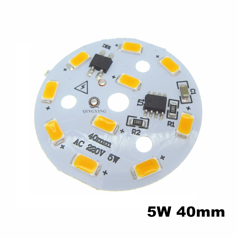 20 шт. 220 В SMD 5730 Светодиодная печатная плата с регулируемой яркостью 3 Вт 5 Вт 7 Вт 10 Вт 12 Вт 15 Вт 18 Вт 24 Вт интегрированная интеллектуальная Интегральная панель ic, белая, теплая, белая