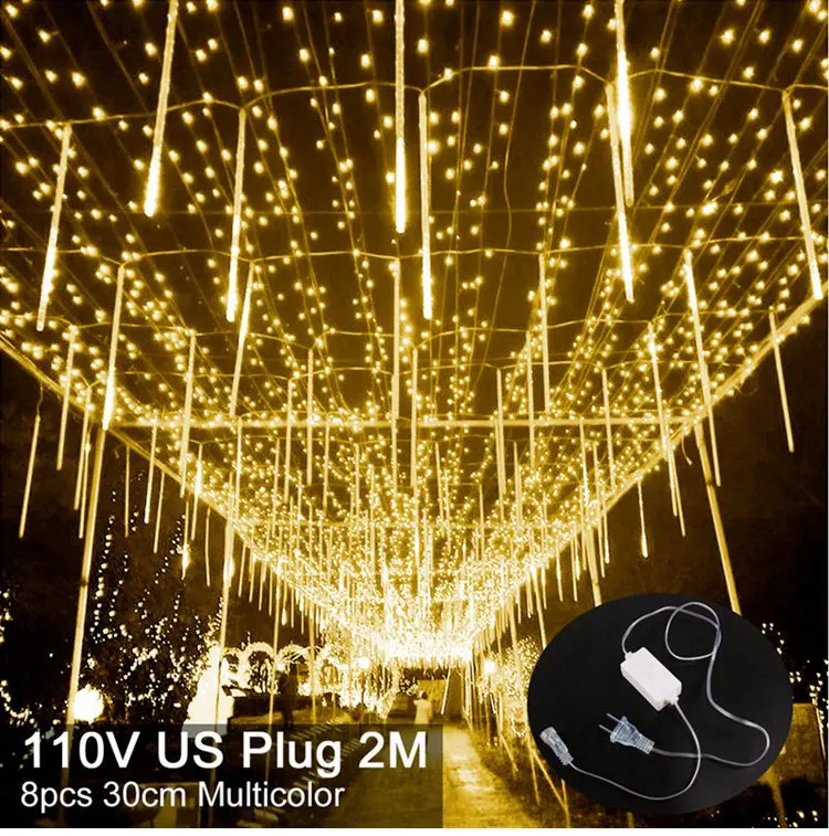 Warm White US Plug 3 Рождественская гирлянда, светодиодный украшения для рождественской елки, украшение на открытом воздухе, Рождественский Декор для дома, Рождественский подарок на год - Цвет: Warm White US Plug 3