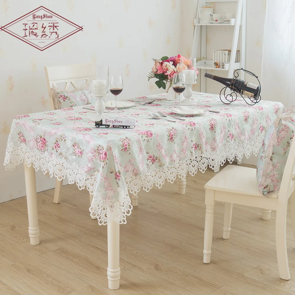 Помпонная скатерть пасторальная маленькая свежая Цветочная кружевная скатерти