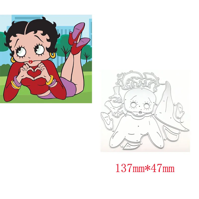 

137X147mm Cutting Dies Girl Dies Metal Cutting Dies Stencils for DIY Scrapbooking Album Paper Card Embossing