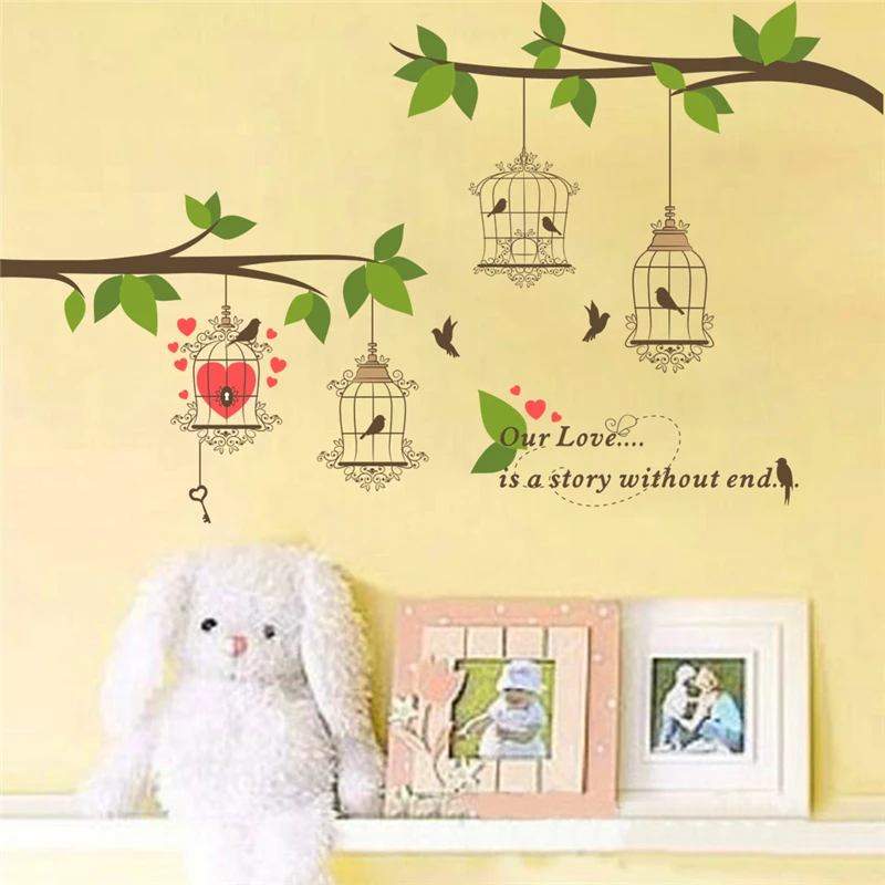 Ветка дерева Наклейка на стену love birds наклейки домашний декор гостиная ТВ фон ПВХ