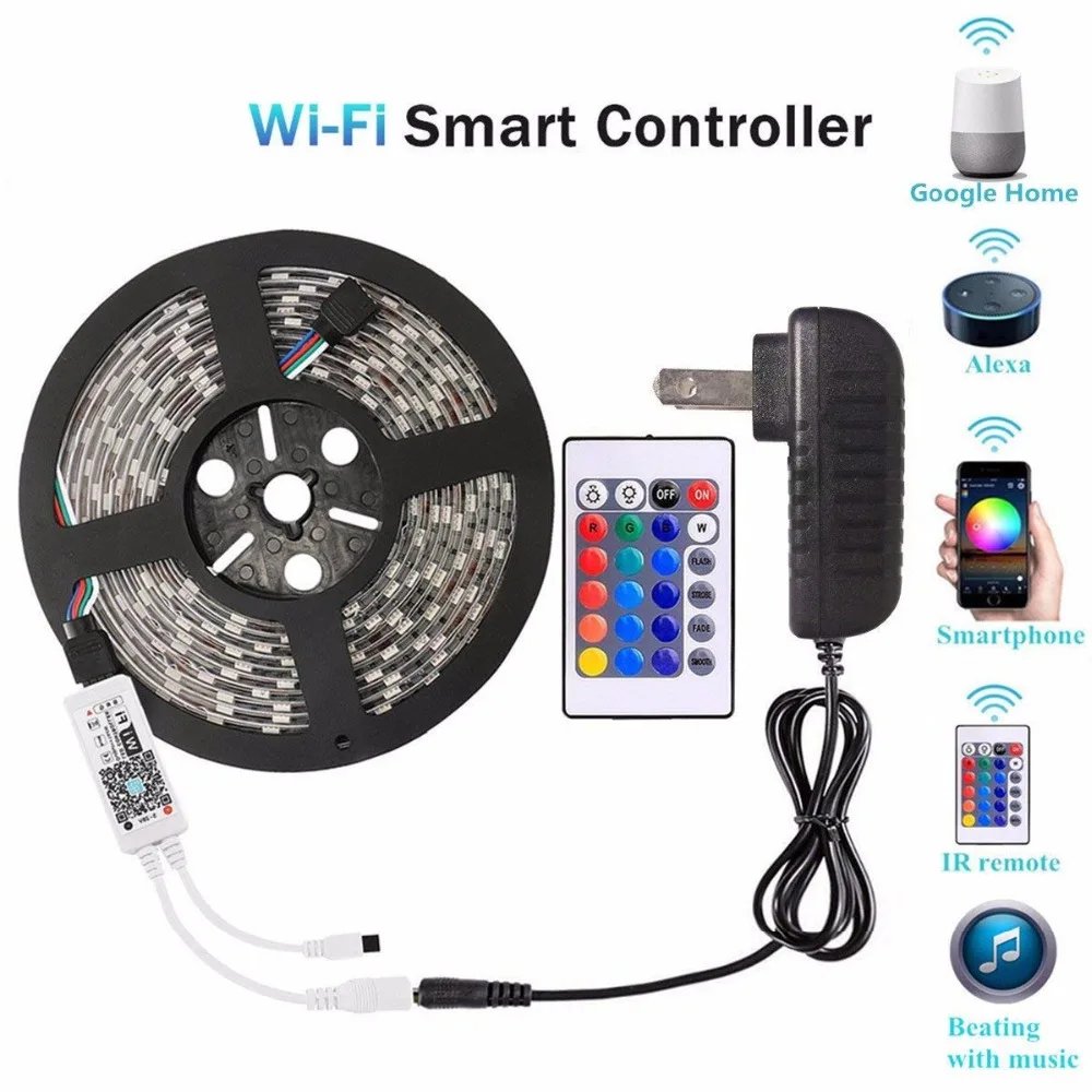 5 м 5050 RGB WIFI Светодиодная лента светильник RGBW музыкальный таймер пульт