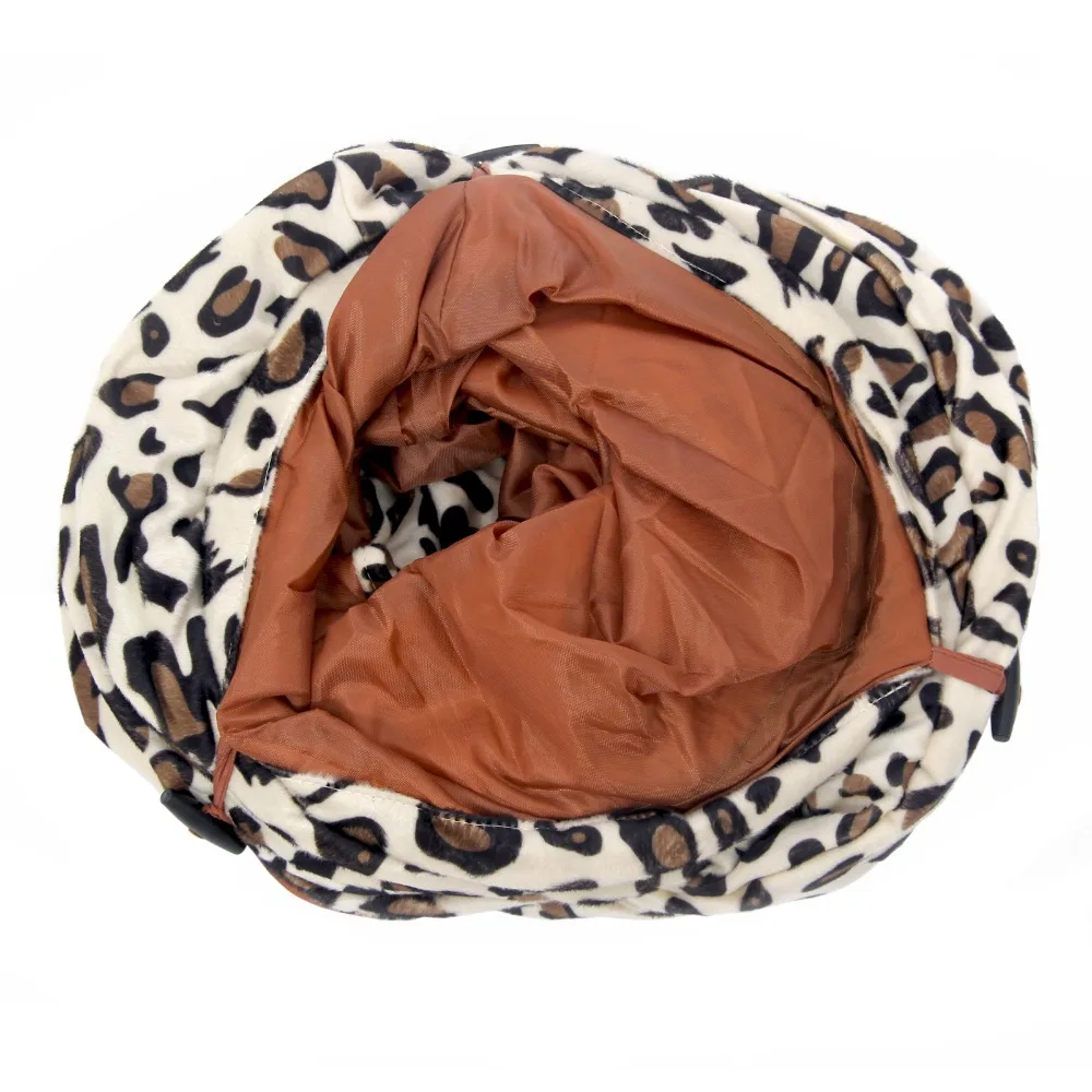 Туннель для домашних животных туннель кошек с леопардовым принтом трёхполосный