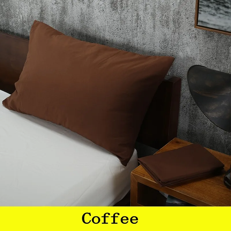 Coffee 2 шт = 1 пара одноцветное Цвет постельная Подушка Чехол s постельные принадлежности спальная подушка крышка Стандартный queen Размеры белого и зеленого цвета; цвет серый, желтый; сезон лето - Цвет: Coffee