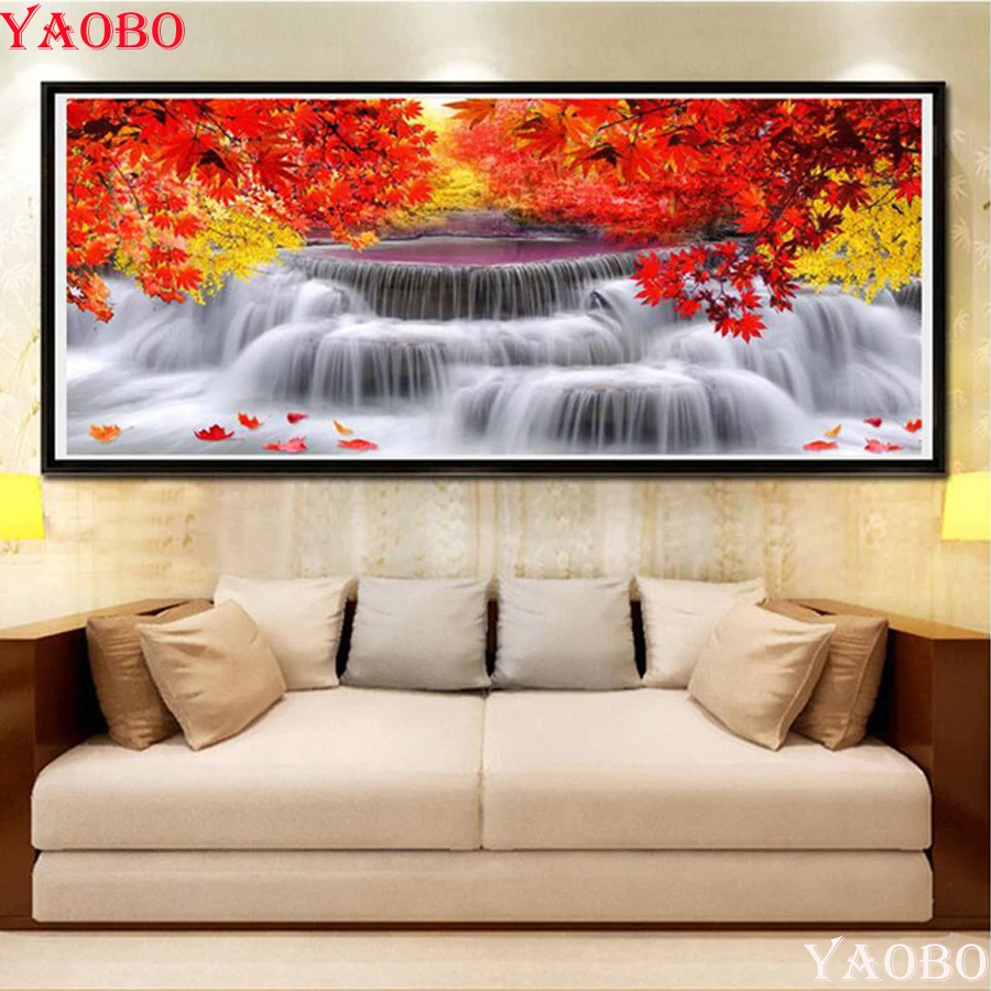 DIY 3D Алмазная вышивка водопад пейзаж полный квадратный круглый сверло мозаика