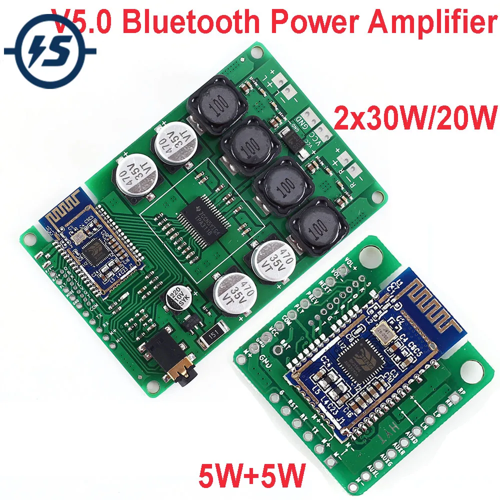 Стерео Bluetooth V5.0 усилитель мощности плата поддержка AUX аудио при смене имени и