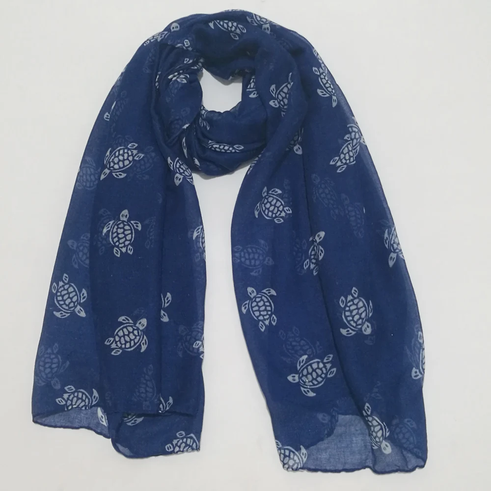 Шарф с животными Новая мода весна женский вискозный шарф морская черепаха