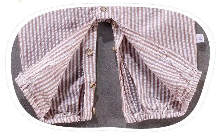 2019 комбинезон с лацканами в полоску для новорожденных девочек и мальчиков