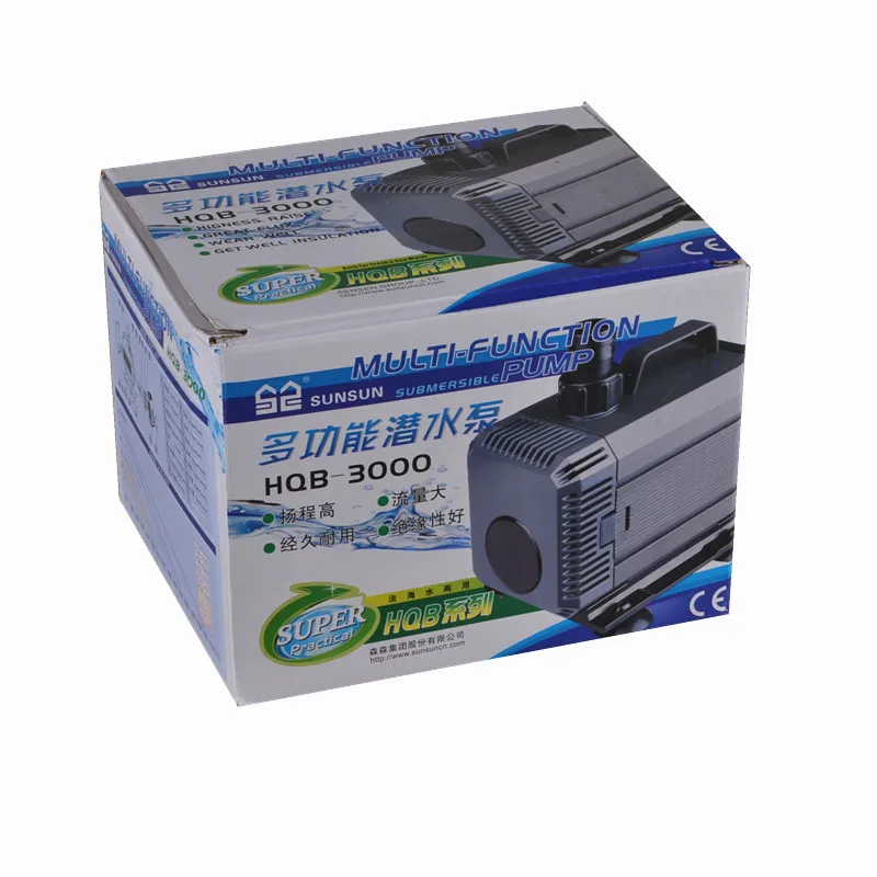 60 Вт 2500L/ч HQB 3000 SUNSUN Многофункциональный погружной аквариума водяной дренажный