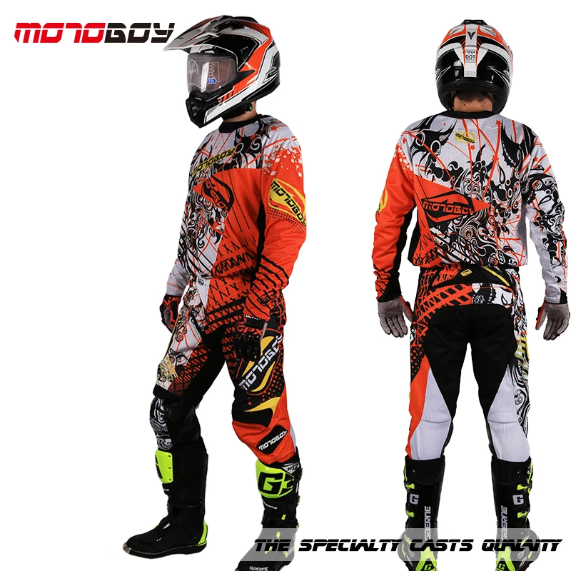 new Motoboy men's professional offroad motocross racing polyester Sports  jersey Tshirt and pant suit set with colored printing enlarge