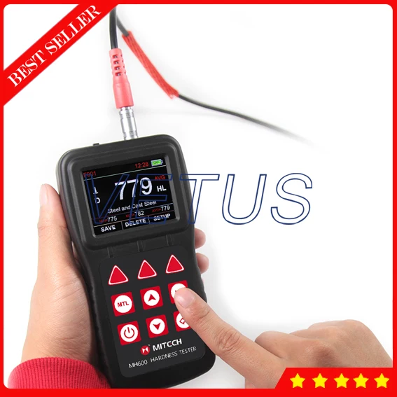 Портативный тестер твердости металла MH600 с цветным ЖК дисплеем цифровое
