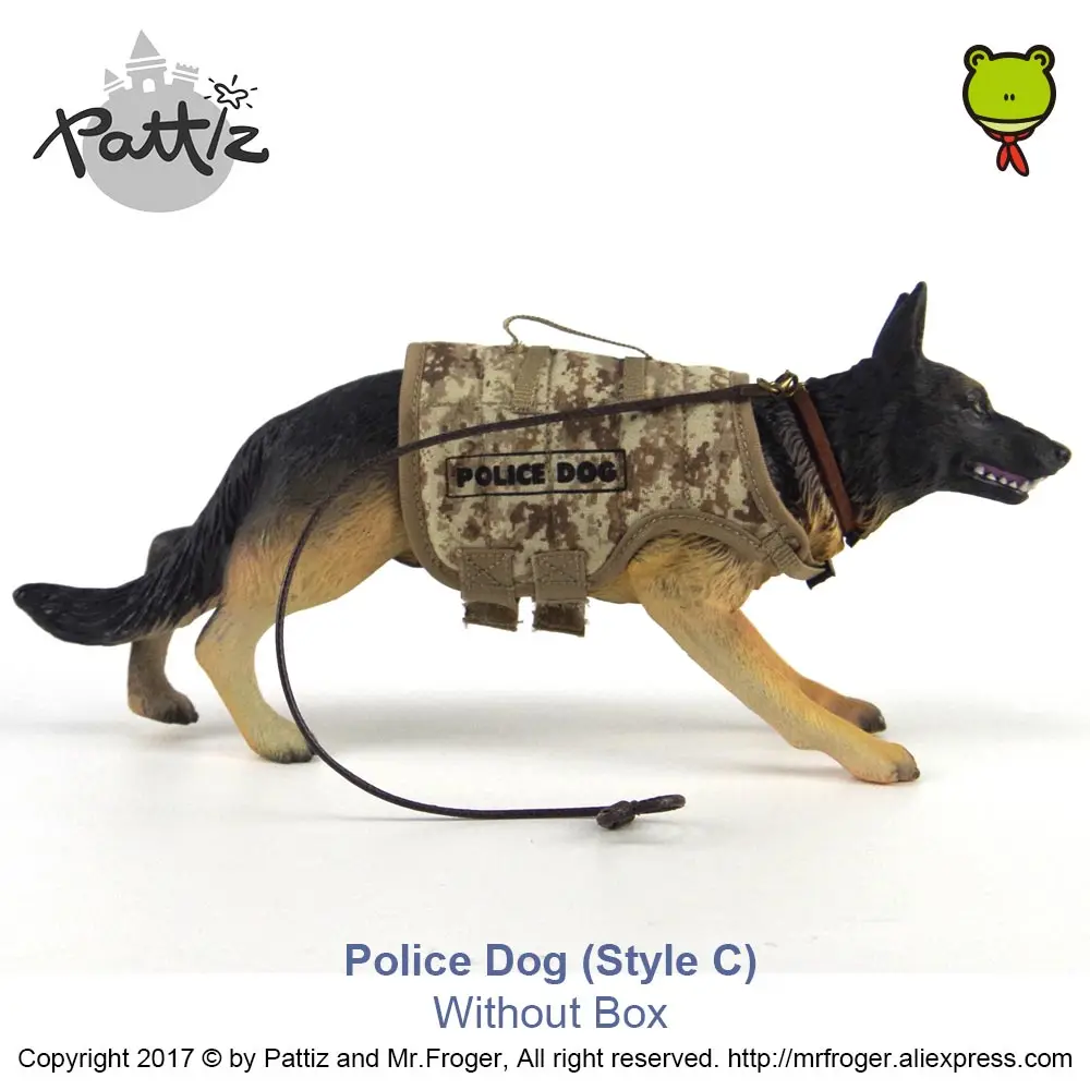 Police Dog C No Box Pattiz Полицейская собака игрушка 1/6 Масштаб фигурки аксессуары Военные солдаты немецкая овчарка игрушки Мини фигурки животных подарок для взрослых - Цвет: Police Dog C No Box