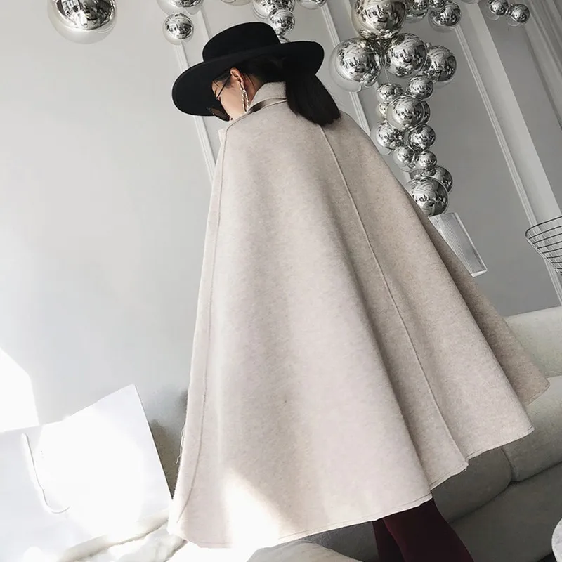 TWOTWINSTYLE пальто женское кашемировое свободное с длинным рукавом на шнуровке