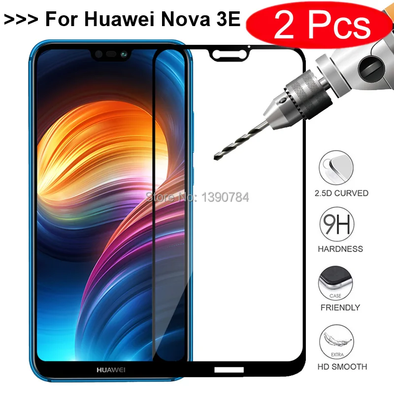 2 шт 2.5D полное покрытие закаленное стекло протектор экрана для huawei Nova 3E телефон
