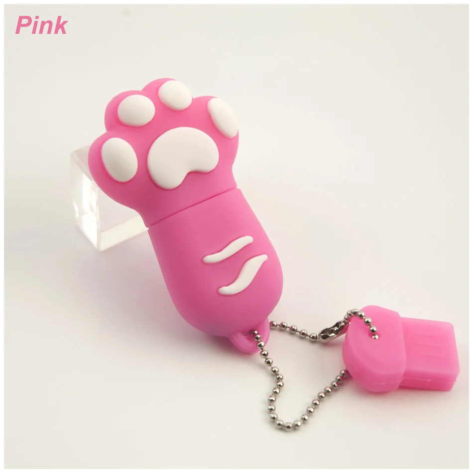 Pink usb флеш-накопитель с когтями кота 4 ГБ/8 ГБ/16 ГБ/32 ГБ usb флеш-накопитель с когтями кота usb, флеш-накопитель/автомобиль/подарок/диск, 64 ГБ флеш-накопители - Цвет: Pink