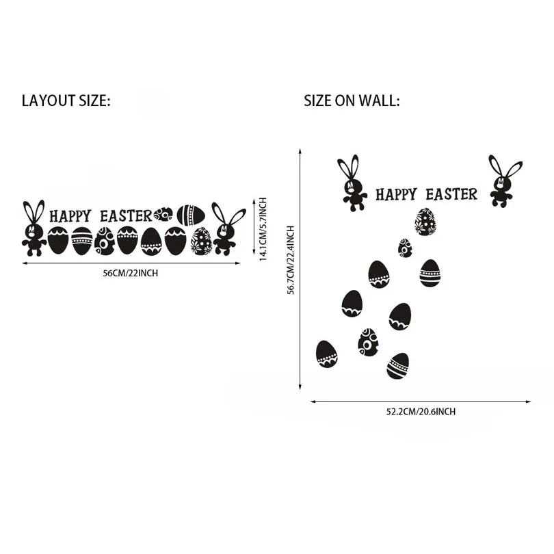 Кролик яйцо Пасхальная Наклейка на стену HAPPLY спальня окно милые наклейки из