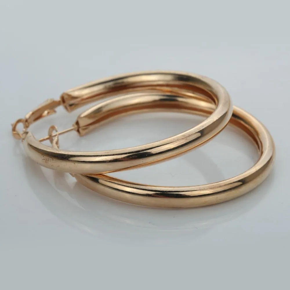 Брендовые большие/маленькие круглые серьги кольца цвета розового золота Модные