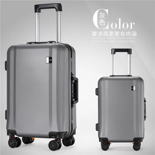 1 piece gray CHENGZHI 2" 22" 2" 26" дюймов Ретро алюминиевая рама чехол на колёсиках чехол на колесиках дорожный костюм чехол на колесиках - Цвет: 1 piece gray