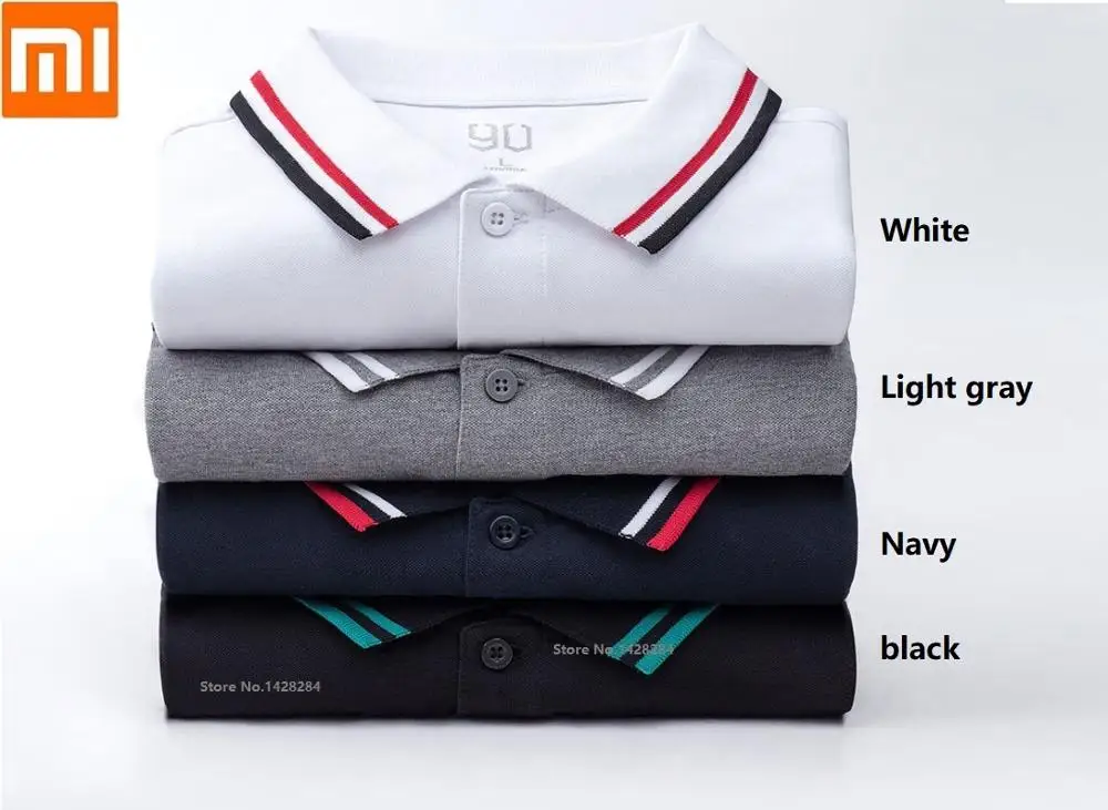 Navy XXL Xiaomi, 1 шт., модный тренд, 90 точек, Классическая рубашка с короткими рукавами и лацканами, крутая шелковистая летняя хлопковая рубашка поло для отдыха, спортивная одежда, умный дом - Цвет: Navy XXL