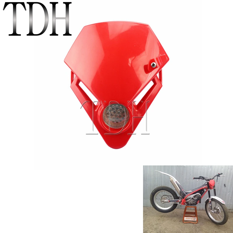 Фара для мотокросса мини Треугольная фара мотоцикла Dirt Bike красный светодиодный