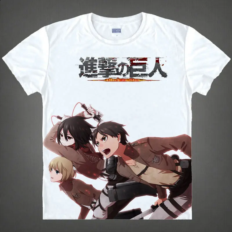 Shingeki no футболка Kyojin Микаса рубашка с Аккерман Повседневная малышовая Аниме