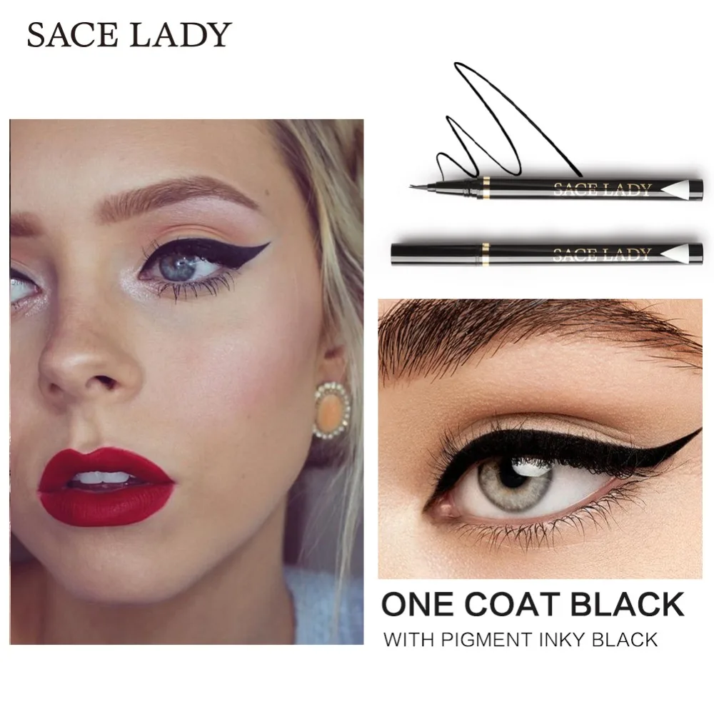 SACE LADY, профессиональный набор для макияжа глаз, блестящие тени для век, Черная Подводка для глаз, тушь для ресниц, тени для век для макияжа, брендовый водостойкий косметический набор