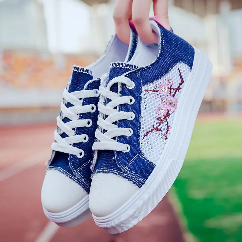 Net shoes female summer mesh breathable canvas women's student casual sports | Обувь