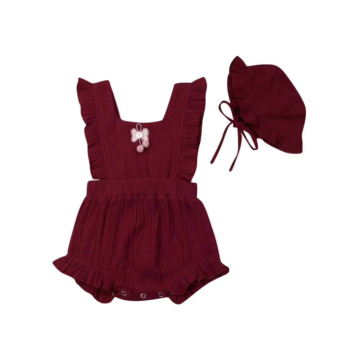 Комбинезон шапка для новорожденных девочек Повседневная хлопковая одежда с