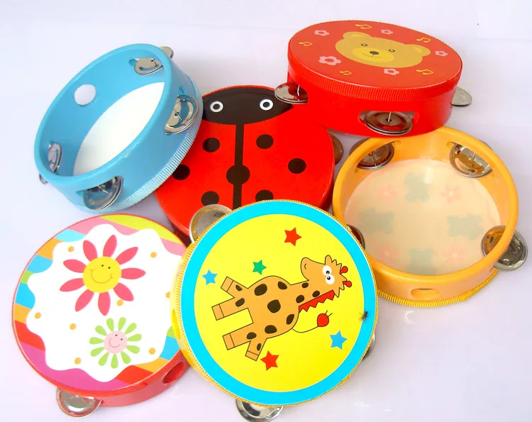1 шт. Детский развивающий деревянный барабан погремушка|toys music|drum toywooden drum |