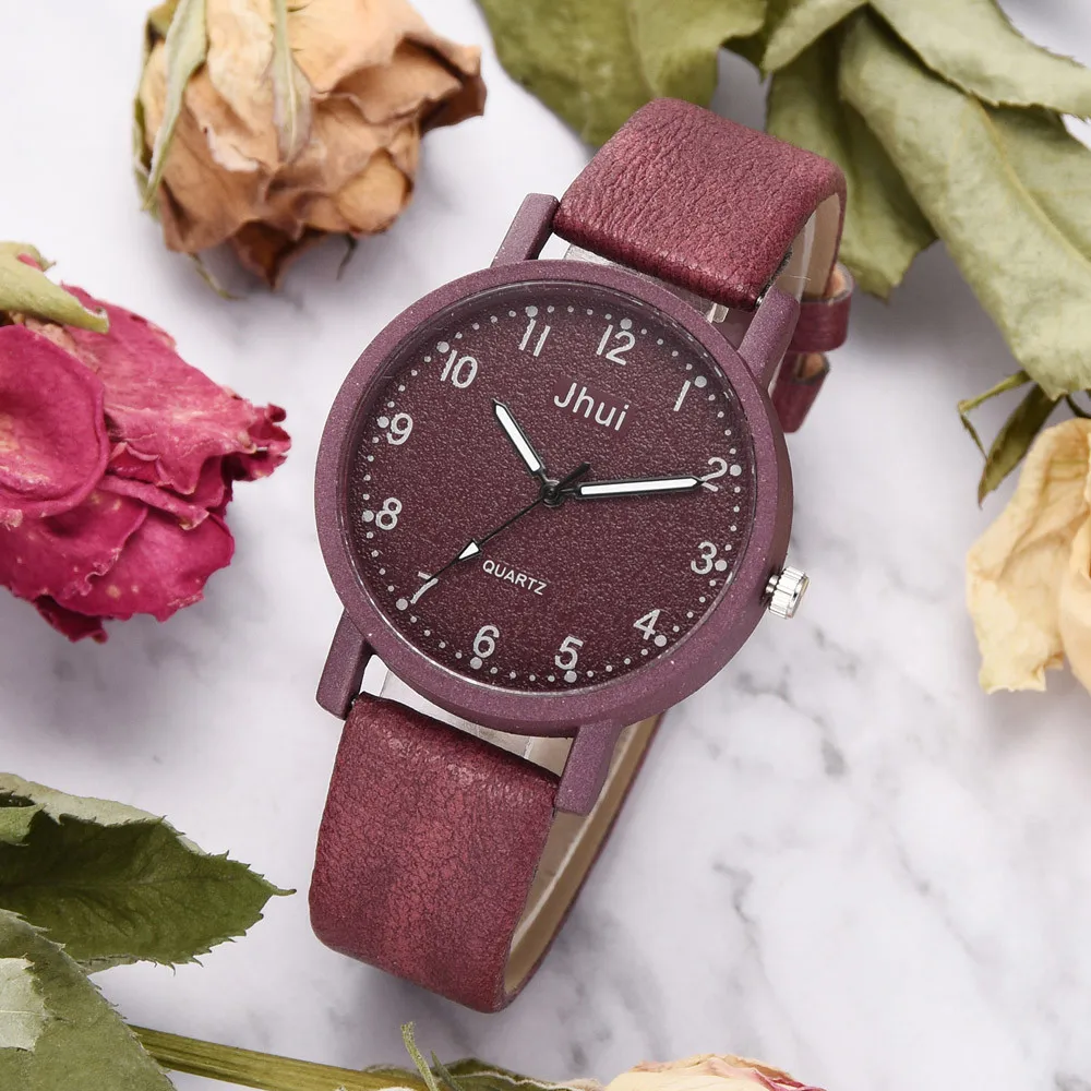 Pink Women's Watches Fashion Leather Quartz Wrist Watch Female Ladies Clock Mujer Bayan Kol Saati Montre Feminino | Наручные часы