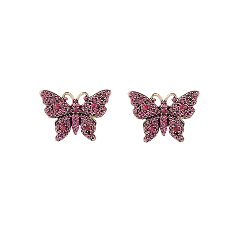 Высококачественные винтажные 2 цвета красные и прозрачные хрустальные бабочки