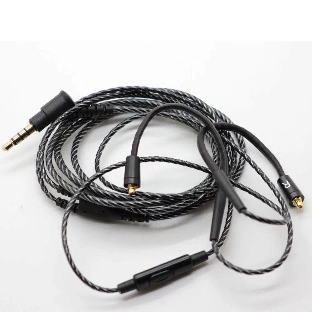 Фото MMCX SE215 Cable with MIC Single Crystal Copper Wire Detachable Cords for Shure SE215 SE315 SE425 SE846 Earphone Cable №2