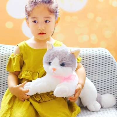 gray 40cm Millffy, 1 шт., новинка, 15-40 см, имитация кошки, кукла, плюшевая игрушка, японская кошка, плюшевая подушка, подушка для сна, подарки для девушки - Цвет: gray 40cm