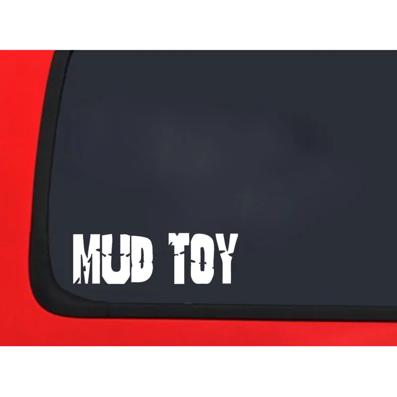 QYPF 14cm*4.3cm MUD TOY Interesting Vinyl Car-styling Decal Black Silver Written Words Car Sticker C15-0083 | Автомобили и