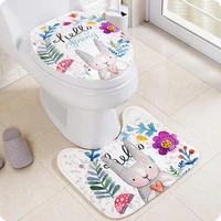 cartoon toilet cover set fashion toilet seat cover thickening bathroom mat set