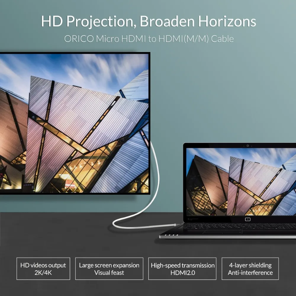 Кабель ORICO HDMI 2,0 4K 60HZ HDMI к HDMI/Micro HDMI кабель для разветвителя переключателя ТВ ЖК-ноутбука PS3 проектора компьютера