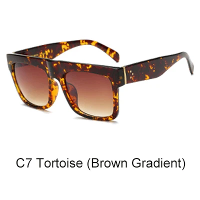 C7 Tortoise-Brown Ralferty, солнцезащитные очки больших размеров для женщин и мужчин, фирменный дизайн, квадратные солнцезащитные очки для женщин, черные градиентные оттенки, женские UV400 D5676 - Цвет линз: C7 Tortoise-Brown