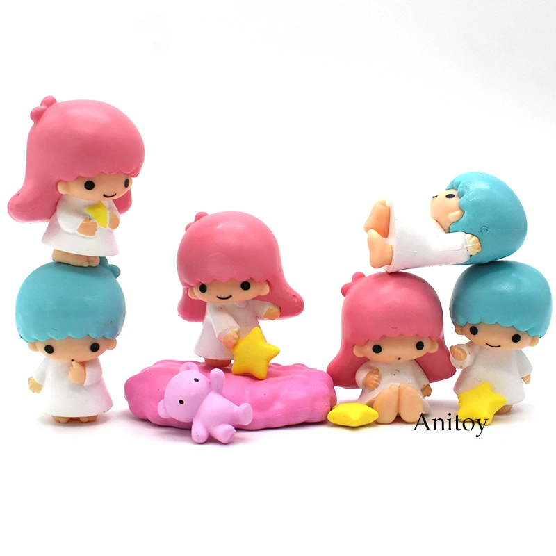 Littletwinstars милые тапочки в виде персонажа аниме nosechara персонажи Little Twin Stars ПВХ, движущаяся фигурка, Коллекционная модель, игрушка(4 см