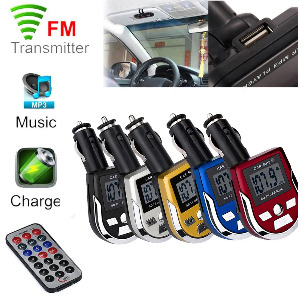 MP3 плеер mosunx беспроводной fm передатчик модулятор автомобильный комплект USB SD MMC ЖК