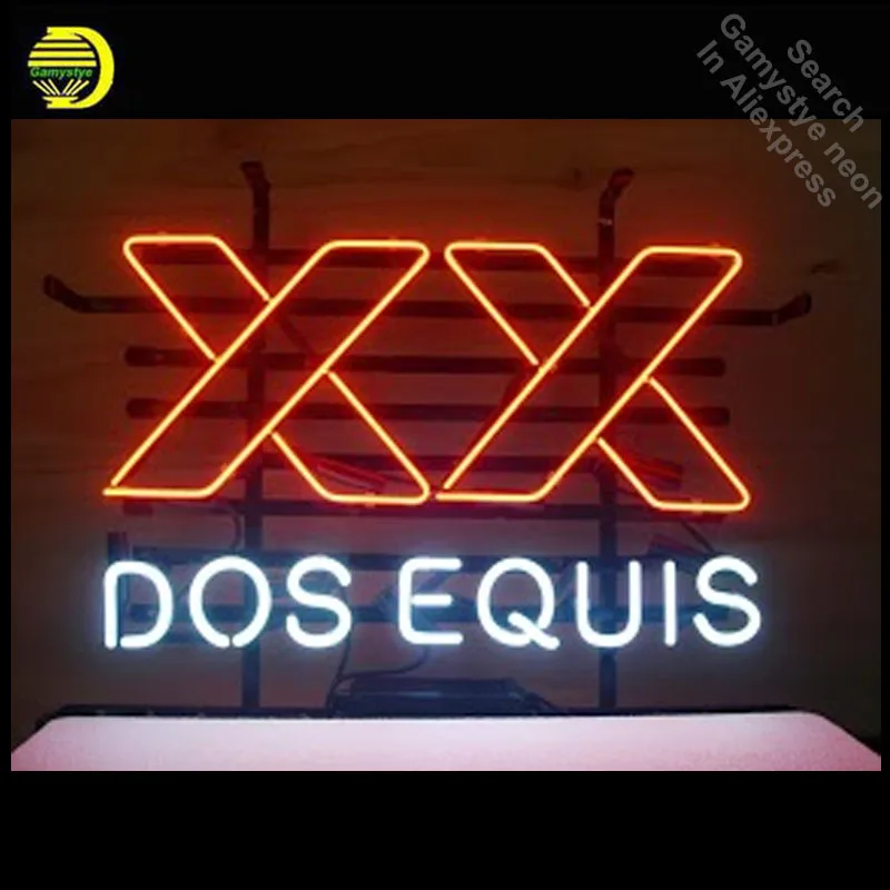 Неоновая вывеска для Dos Equi Логотип Бар неоновая лампочка ручной работы доска