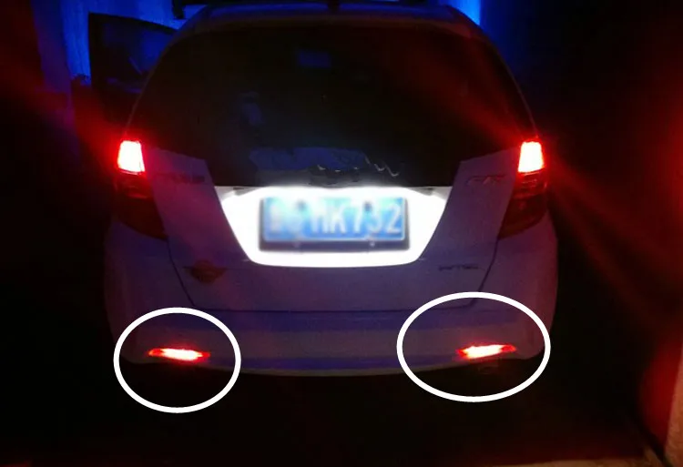 2X5 Вт Автомобильный светодиодный задний бампер отражатель светильник s для Honda Fit STEPWGN RG 2010- Красный Стоп светильник Предупреждение лампа стайлинга автомобилей